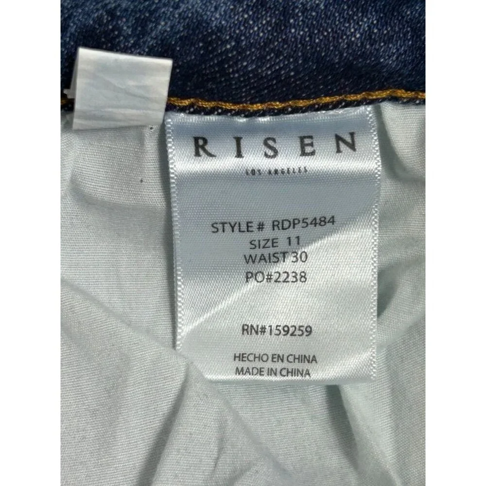 Risen High Rise Wide Cuffed Straight Denim Jeans - Sz 11/30 - NWT - Picture 8 of 9